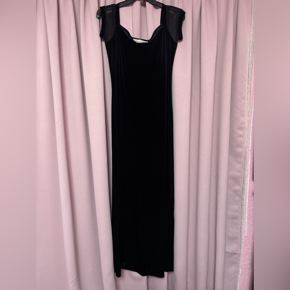 Necessary Objects Blue Velvet Maxi Dress